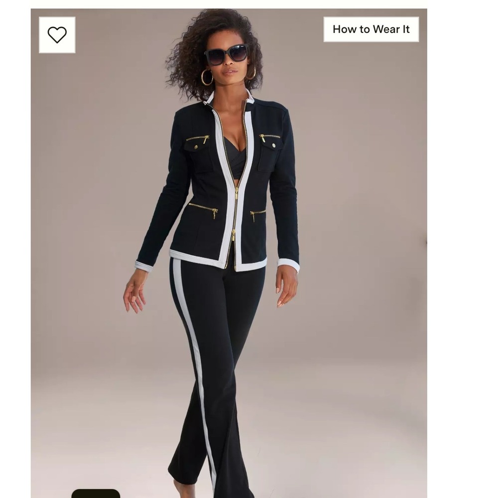 BOSTON PROPER CHIC ZIPPERED SPORT COORDINATE PANTSET